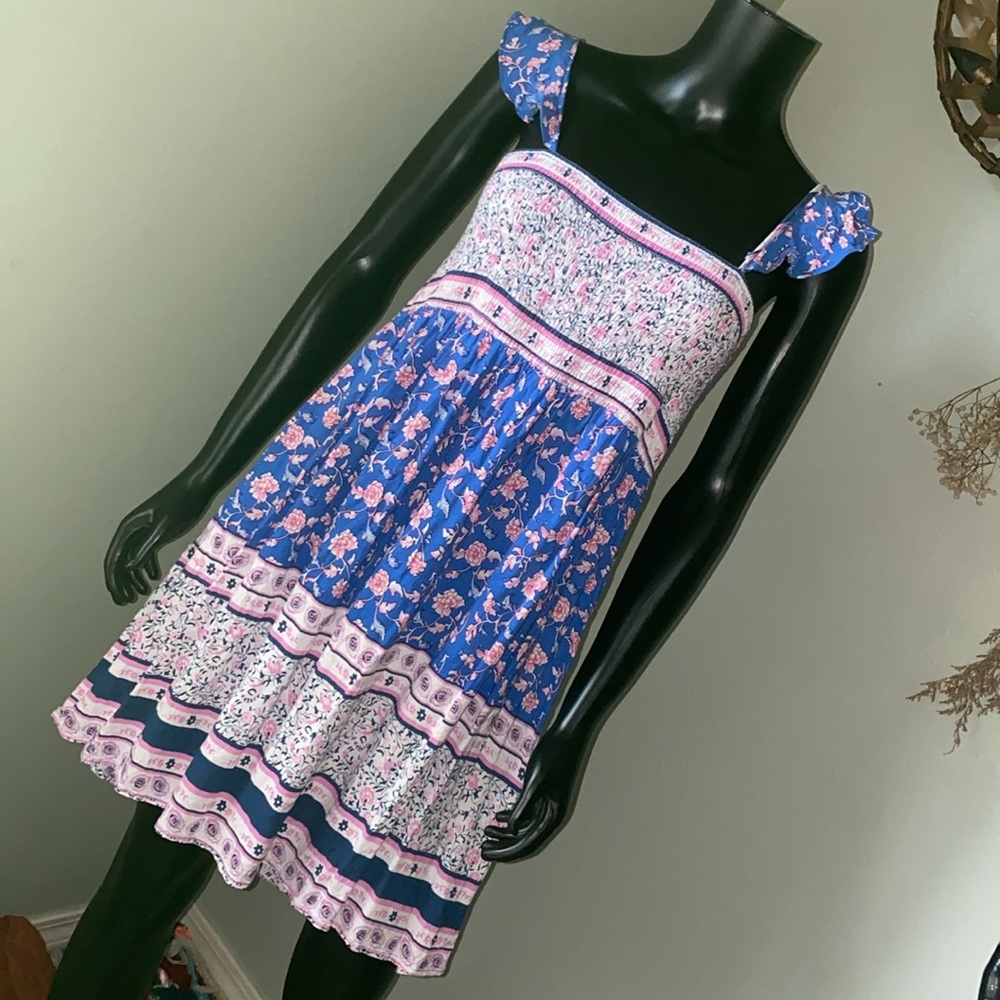 Umgee Pink and Blue Floral Dress